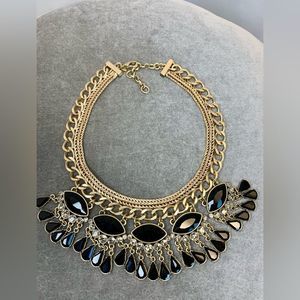 Banana Republic Black and Gold Crystal Necklace